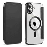 For iPhone 16 Plus Magnetic MagSafe RFID Anti-theft Leather Phone Case(Black)