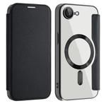 For iPhone 16e Shield MagSafe RFID Anti-theft Leather Phone Case(Black)