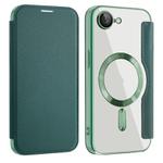 For iPhone 16e Shield MagSafe RFID Anti-theft Leather Phone Case(Green)