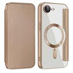 For iPhone 16e Shield MagSafe RFID Anti-theft Leather Phone Case(Desert Gold)