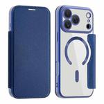 For iPhone 17 Pro Max Shield MagSafe RFID Anti-theft Leather Phone Case(Dark Blue)