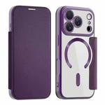 For iPhone 17 Pro Shield MagSafe RFID Anti-theft Leather Phone Case(Purple)