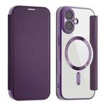 For iPhone 17 Shield MagSafe RFID Anti-theft Leather Phone Case(Purple)