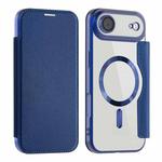 For iPhone 17 Air Shield MagSafe RFID Anti-theft Leather Phone Case(Dark Blue)