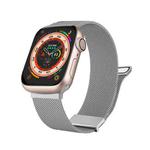 For Apple Watch Ultra 49mm Milan Double Magnetic Steel Mesh Watch Band(Silver)