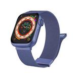 For Apple Watch 5 44mm Milan Double Magnetic Steel Mesh Watch Band(Blue)