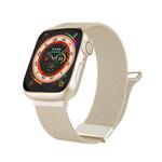 For Apple Watch 3 38mm Milan Double Magnetic Steel Mesh Watch Band(Starlight Color)