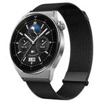 For Huawei Watch GT3 Pro 46mm Milan Double Magnetic Steel Mesh Watch Band(Black)