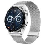 For Huawei Watch GT3 46mm Milan Double Magnetic Steel Mesh Watch Band(Silver)