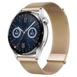 For Huawei Watch GT3 46mm Milan Double Magnetic Steel Mesh Watch Band(Rose Gold)