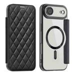 For iPhone 17 Air Shield Magsafe RFID Anti-theft Rhombus Leather Phone Case(Black)