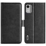 For Nokia C12 Dual-side Magnetic Buckle Horizontal Flip Leather Phone Case(Black)