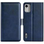 For Nokia C12 Dual-side Magnetic Buckle Horizontal Flip Leather Phone Case(Dark Blue)