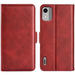For Nokia C12 Dual-side Magnetic Buckle Horizontal Flip Leather Phone Case(Red)