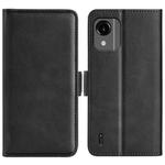 For Nokia C110 Dual-side Magnetic Buckle Horizontal Flip Leather Phone Case(Black)