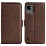 For Nokia C110 Dual-side Magnetic Buckle Horizontal Flip Leather Phone Case(Brown)