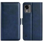 For Nokia C110 Dual-side Magnetic Buckle Horizontal Flip Leather Phone Case(Dark Blue)