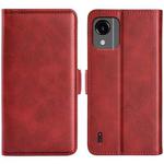 For Nokia C110 Dual-side Magnetic Buckle Horizontal Flip Leather Phone Case(Red)
