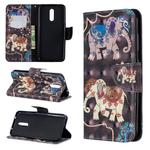 3D Colored Drawing Pattern Horizontal Flip Leather Case for Nokia 3.2, with Holder & Card Slots & Wallet(Two Elephants)