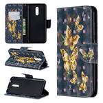 3D Colored Drawing Pattern Horizontal Flip Leather Case for Nokia 3.2, with Holder & Card Slots & Wallet(Black Background Butterfly)