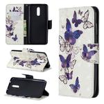 3D Colored Drawing Pattern Horizontal Flip Leather Case for Nokia 3.2, with Holder & Card Slots & Wallet(Butterflies)