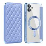 For Samsung Galaxy A05 Shield Magsafe RFID Anti-theft Rhombus Leather Phone Case(Blue)