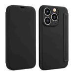 For iPhone 11 Pro Max Imitate Liquid Skin Feel Leather Phone Case with Card Slots(Black)