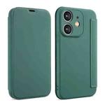 For iPhone 12 Imitate Liquid Skin Feel Leather Phone Case with Card Slots(Green)