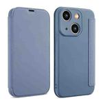 For iPhone 13 mini Imitate Liquid Skin Feel Leather Phone Case with Card Slots(Grey)