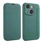 For iPhone 14 Imitate Liquid Skin Feel Leather Phone Case with Card Slots(Green)
