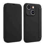 For iPhone 14 Imitate Liquid Skin Feel Leather Phone Case with Card Slots(Black)