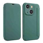 For iPhone 15 Imitate Liquid Skin Feel Leather Phone Case with Card Slots(Green)