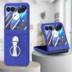 For Motorola  zara 40 Ultra Skin-Sensitive Integrated Ring Phone Case(Dark Blue)
