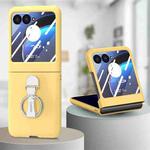 For Motorola  zara 40 Ultra Skin-Sensitive Integrated Ring Phone Case(Yellow)