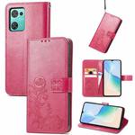 For Blackview Oscal C30 Pro Four-leaf Clasp Embossed Buckle Leather Phone Case(Magenta)