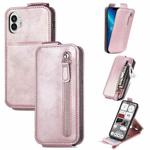 For Nothing Phone 2 Zipper Wallet Vertical Flip Leather Phone Case(Pink)