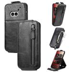 For Nothing Phone 2a Zipper Wallet Vertical Flip Leather Phone Case(Black)