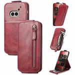 For Nothing Phone 2a Zipper Wallet Vertical Flip Leather Phone Case(Red)