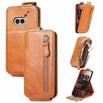 For Nothing Phone 2a Zipper Wallet Vertical Flip Leather Phone Case(Brown)