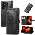 For Tecno Pova 5 4G Mandala Flower Embossed Leather Phone Case(Black)