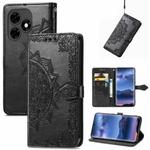 For Tecno Itel S23+ Mandala Flower Embossed Leather Phone Case(Black)