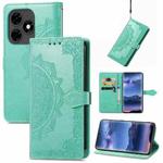 For Tecno Itel S23+ Mandala Flower Embossed Leather Phone Case(Green)