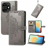 For Tecno Spark Go 2024 Mandala Flower Embossed Leather Phone Case(Gray)