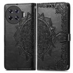 For Tecno Spark 20 Pro+ Mandala Flower Embossed Leather Phone Case(Black)