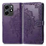 For Tecno Spark  20 4G Mandala Flower Embossed Leather Phone Case(Purple)