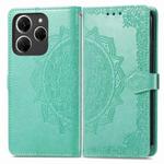 For Tecno Spark 20 Pro Mandala Flower Embossed Leather Phone Case(Green)
