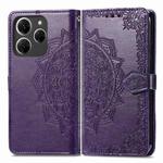 For Tecno Spark 20 Pro Mandala Flower Embossed Leather Phone Case(Purple)