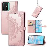 For Blackview C70 Mandala Flower Embossed Leather Phone Case(Rose Gold)