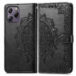 For Blackview A96 Mandala Flower Embossed Leather Phone Case(Black)