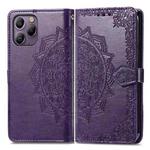 For Blackview A96 Mandala Flower Embossed Leather Phone Case(Purple)